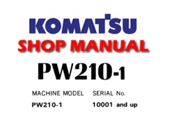 Komatsu PW210-1 Wheeled Excavator Service Repair Manual (SN: 10001 and up)