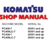 Komatsu Pc400-7, Pc400lc-7, Pc450-7, Pc450lc-7 Hydraulic Excavator Service Repair Manual (S/N 50001 and up , 20001 and up)