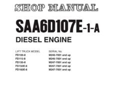 Komatsu SAA6D107E-1-A Diesel Engine Service Repair Shop Manual (6D107E-BE1)