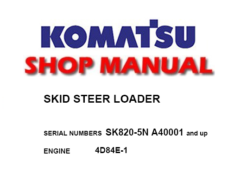 Komatsu SK820-5N Skid Steer Loader Service Repair Manual (SN: A40001 and up)