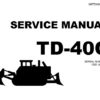 Komatsu TD-40C Dozer Bulldozer Service Repair Manual (SN 1501 and up)