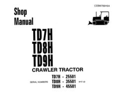 Komatsu TD7H, TD8H, TD9H CRAWLER TRACTOR Service Repair Manual (CEBM789H04)