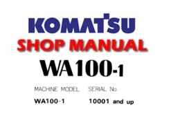 Komatsu WA100-1 Wheel Loader Service Repair Manual (S/N: 10001 and up)