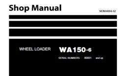Komatsu WA150-6 Wheel Loader Service Repair Shop Manual