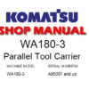 Komatsu WA180-3 Parallel Tool Carrier Service Repair Manual (S/N: A85001 and up)