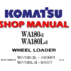 Komatsu WA180-3, WA180L-3 Wheel Loader Service Repair Manual (S/N: A80001 and up, 54001 and up)