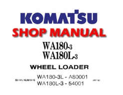 Komatsu WA180-3, WA180L-3 Wheel Loader Service Repair Manual (S/N: A80001 and up, 54001 and up)
