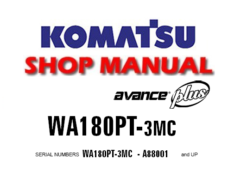 Komatsu WA180PT-3MC Wheel Loader Service Repair Manual (S/N: A88001 and up)