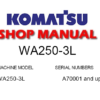 Komatsu WA250-3L Wheel Loader Service Repair Manual (S/N: A70001 and up)