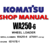 Komatsu WA250-6 Wheel Loader Service Repair Manual (S/N: 76001 and up)