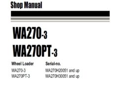 Komatsu WA270-3 , WA270PT-3 Wheel Loaders Service Repair Manual