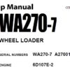 Komatsu WA270-7 Wheel Loader Service Repair Shop Manual