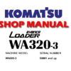 Komatsu WA320-3 Avance Wheel Loader Service Repair Manual (S/N: 50001 and up)