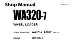 Komatsu WA320-7 Wheel Loader Service Repair Manual (A36001 and up)