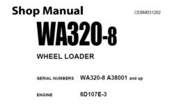 Komatsu WA320-8 Wheel Loader Service Repair Shop Manual (A38001 and up)