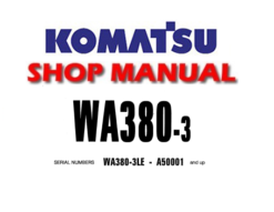 Komatsu WA380-3 Wheel Loader Service Repair Manual (S/N: A50001 and up)