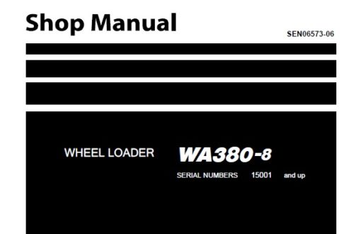 Komatsu WA380-8 Wheel Loader Service Repair Shop Manual
