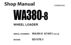 Komatsu WA380-8 Wheel Loader Service Repair Shop Manual (A74001 and up)