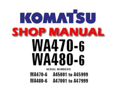Komatsu WA470-6 ,WA480-6 Wheel Loader Service Repair Manual (S/N: A45001-A45999 / A47001-A47999)