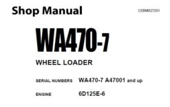 Komatsu WA470-7 Wheel Loader Service Repair Shop Manual (S/N: A47001 and up)