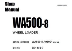 Komatsu WA500-8 Wheel Loader Service Repair Shop Manual