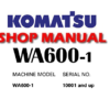 Komatsu WA600-1 Wheel Loader Service Repair Manual (S/N: 10001 and up)