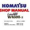 Komatsu WA600-3 , WA600-3D Avance (TBG SPEC.) Wheel Loader Service Repair Manual (S/N: 50001 and up )