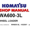 Komatsu WA600-3L Wheel Loader Service Repair Manual (S/N: A52001 and up)