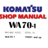 Komatsu WA70-1 Wheel Loader Service Repair Manual (S/N: 10001 and up)
