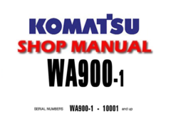 Komatsu WA900-1 Wheel Loader Service Repair Manual (S/N: 10001 and up )