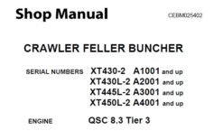 Komatsu XT430-2 , XT430L-2 , XT445L-2 , XT450L-2 CRAWLER FELLER BUNCHER Service Repair Shop Manual