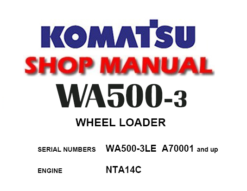 Komatsu WA500-3 Wheel Loader Service Repair Manual (S/N: A70001 and up)